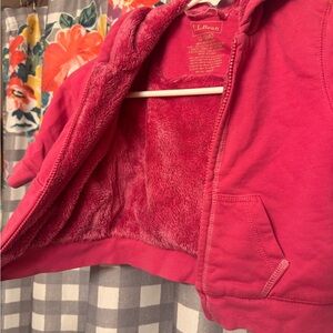 L.L. Bean Pink Hoodie sweatshirt soft lined size 12-18 months